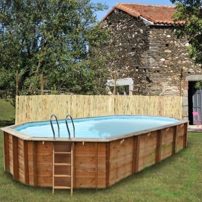 Сглобяем басейн дървена облицовка - овален Gre sunbay
