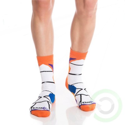 Мъжки чорапи Krakme - orange striper short