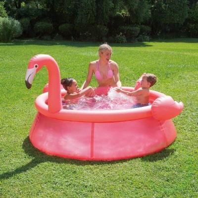 Детски надуваем басейн - Summer Waves розово фламинго